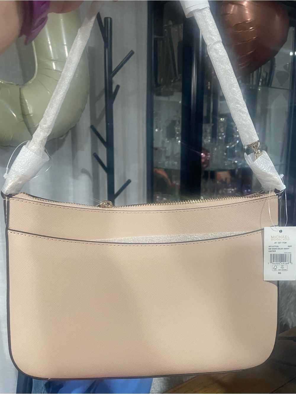 Michael Kors Jet Set Bag Saffiano Leather Crossbody & Shoulder Bag Chain BUFF - Picture 4 of 16